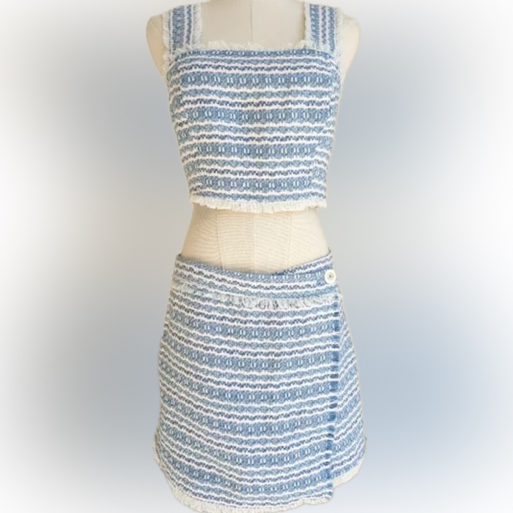 HOUSE OF HARLOW 1960 NWT Blue Tweed
Two-Piece Matching Skort Set size 8